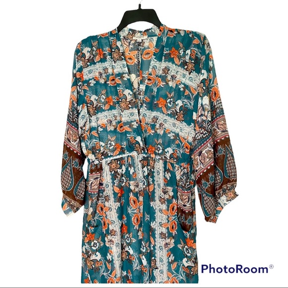 Umgee Dresses & Skirts - Umgee Boho Print Sheer Maxi Dress